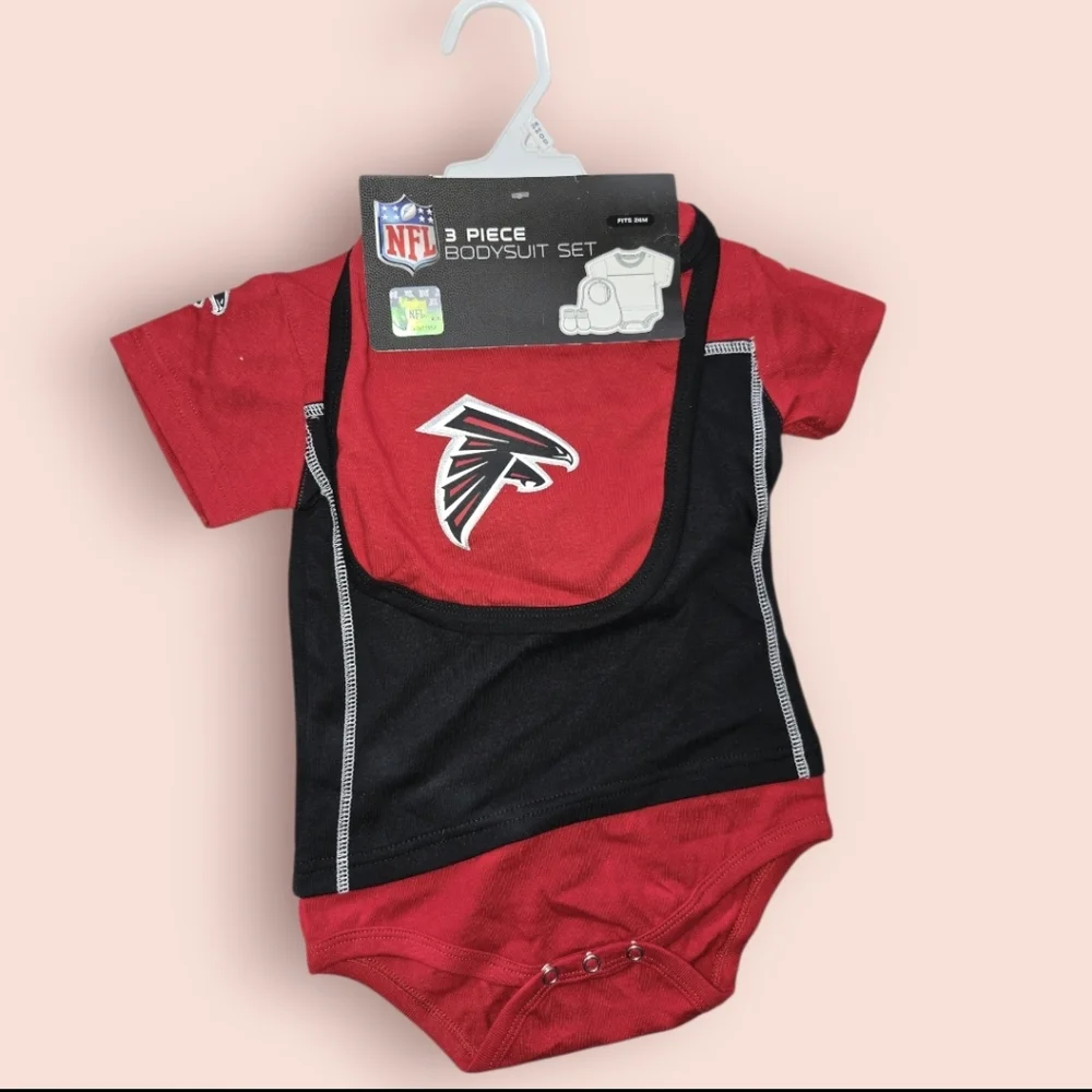 NFL Team Atlanta Falcons Baby Bodysuit Set -24M